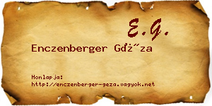 Enczenberger Géza névjegykártya